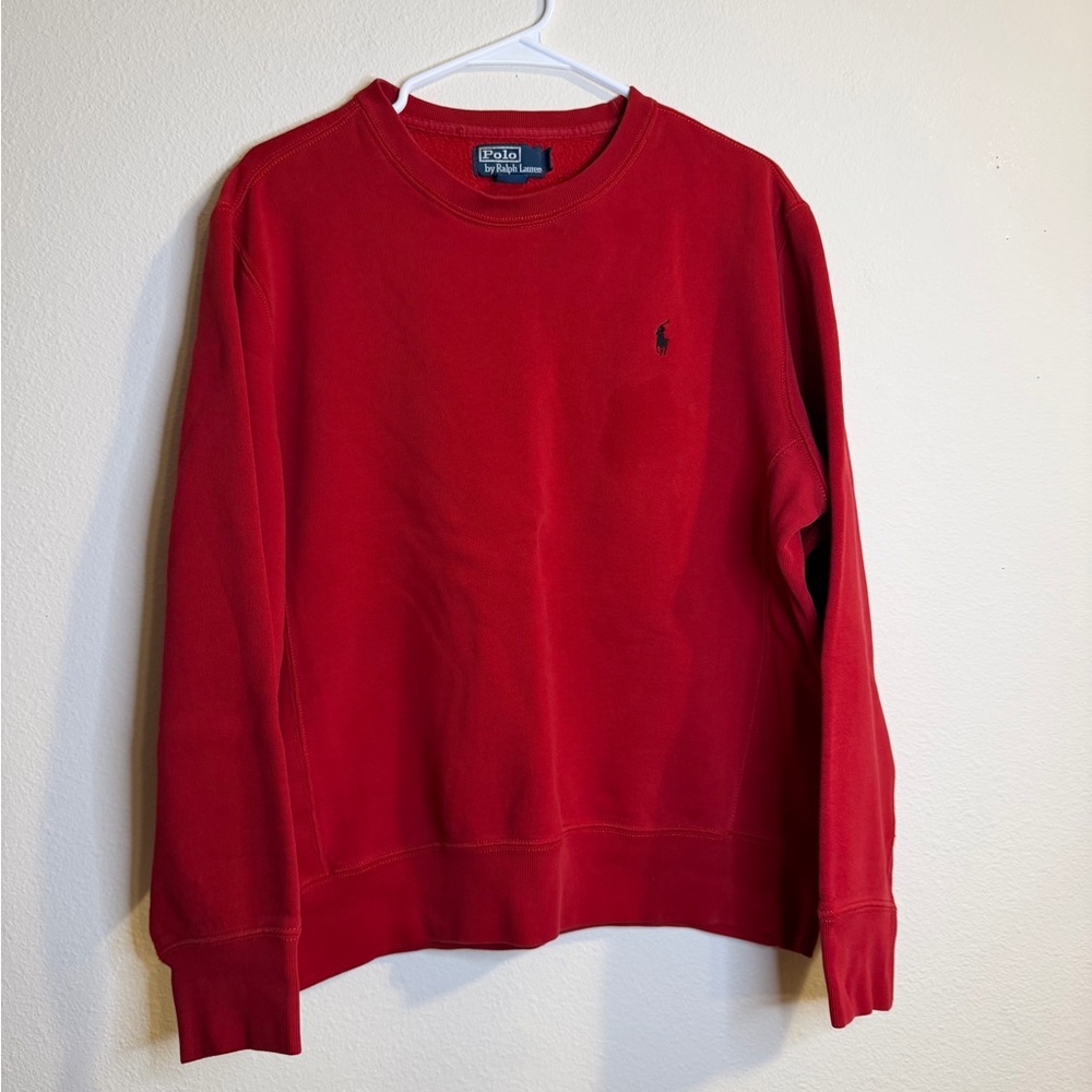 Ralph Lauren Men’s Red Crewneck Sweatshirt with Polo Pony